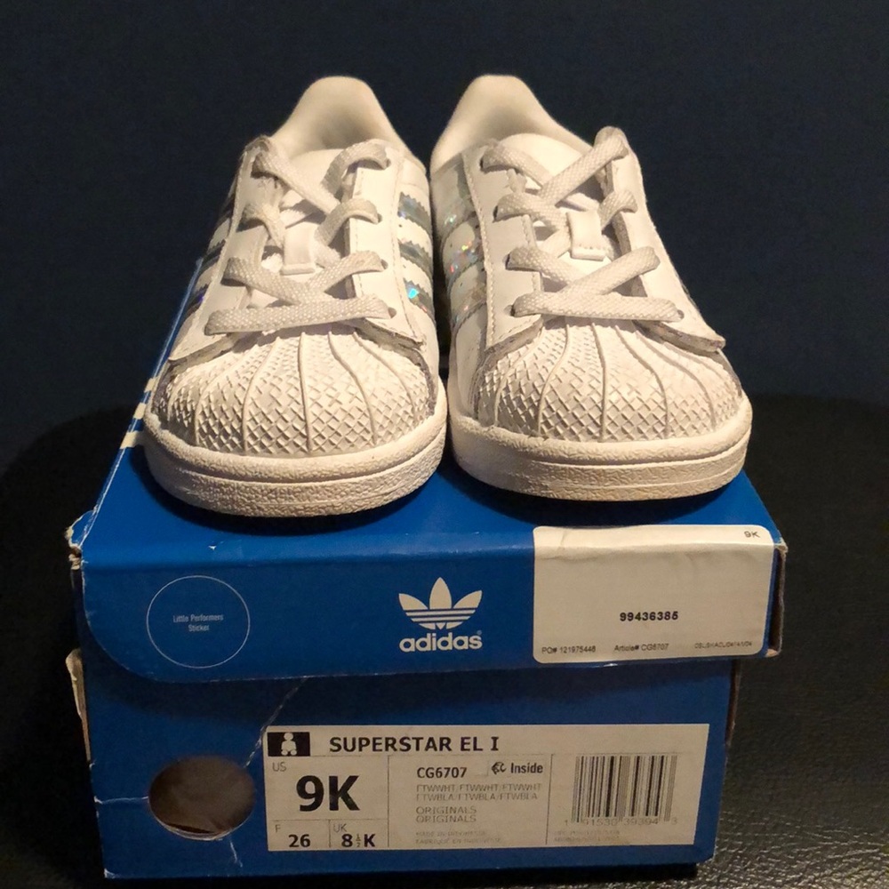 Adidas superstar with prism stripes in size 9